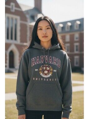 Classic Gray Harvard University Hoodie - Ivy League - Men’s/Unisex Medium